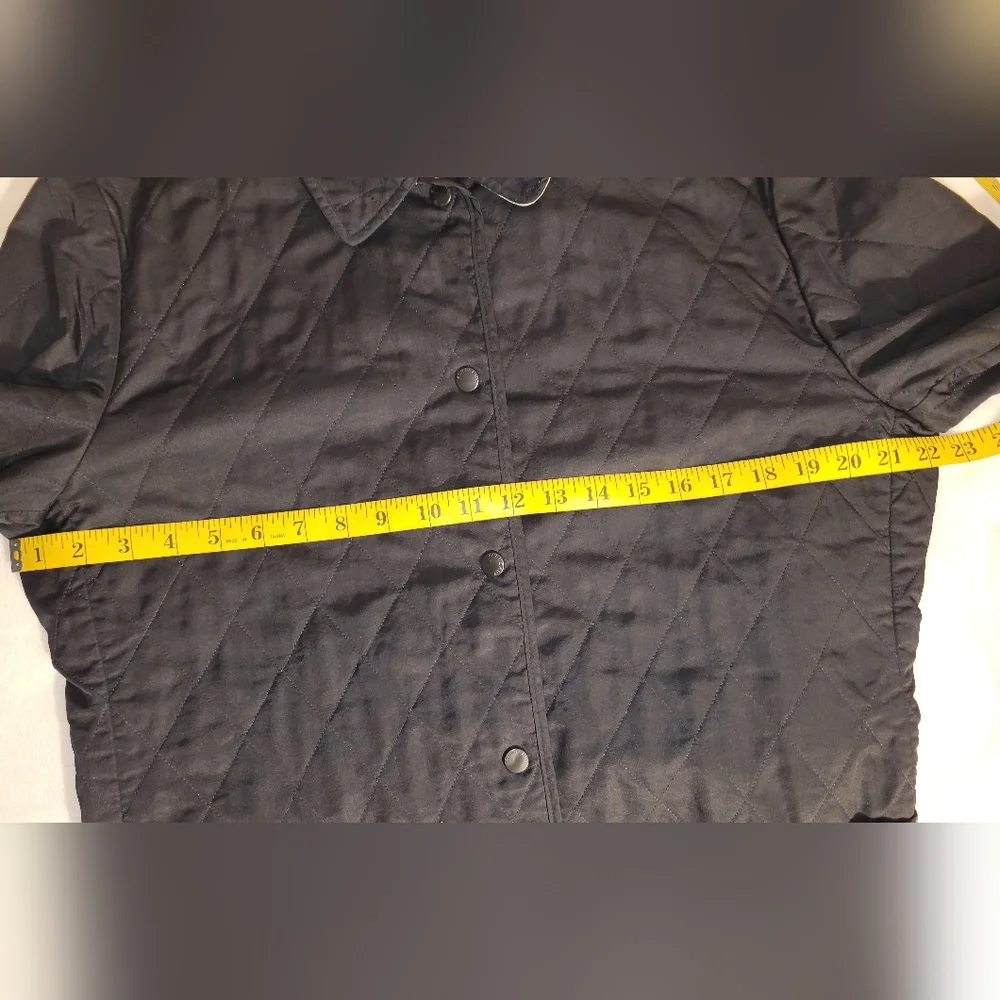 Burberry London Black Quilted Nova Check Snap Close Front Pockets Sz Lg Reg - Picture 4 of 12